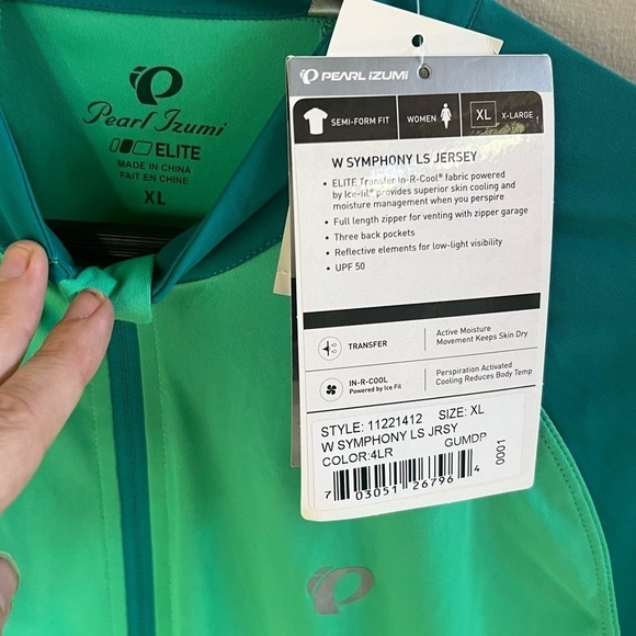 Pearl Izumi Size XL Women Elite Ride Symphony Cycling Zip Long Sleeve green - Picture 4 of 11